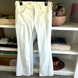 Pilcro White Flare Wide Leg Jeans. Size 27.